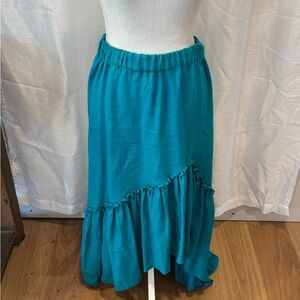 Trina Turk Teal Ruffled Women's Skirt
